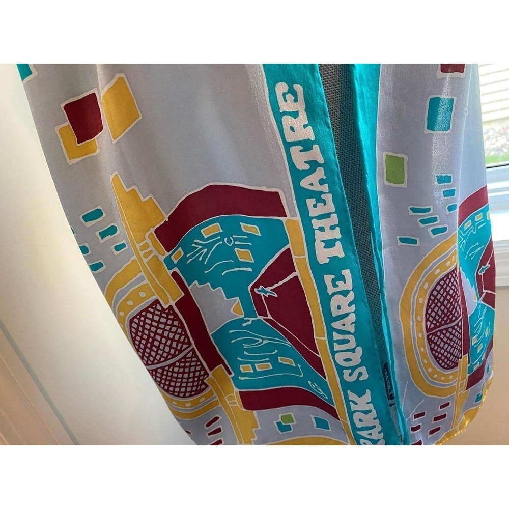 Vintage Art Souvenir Silk Scarf St Paul Minnesota Park Square Theater